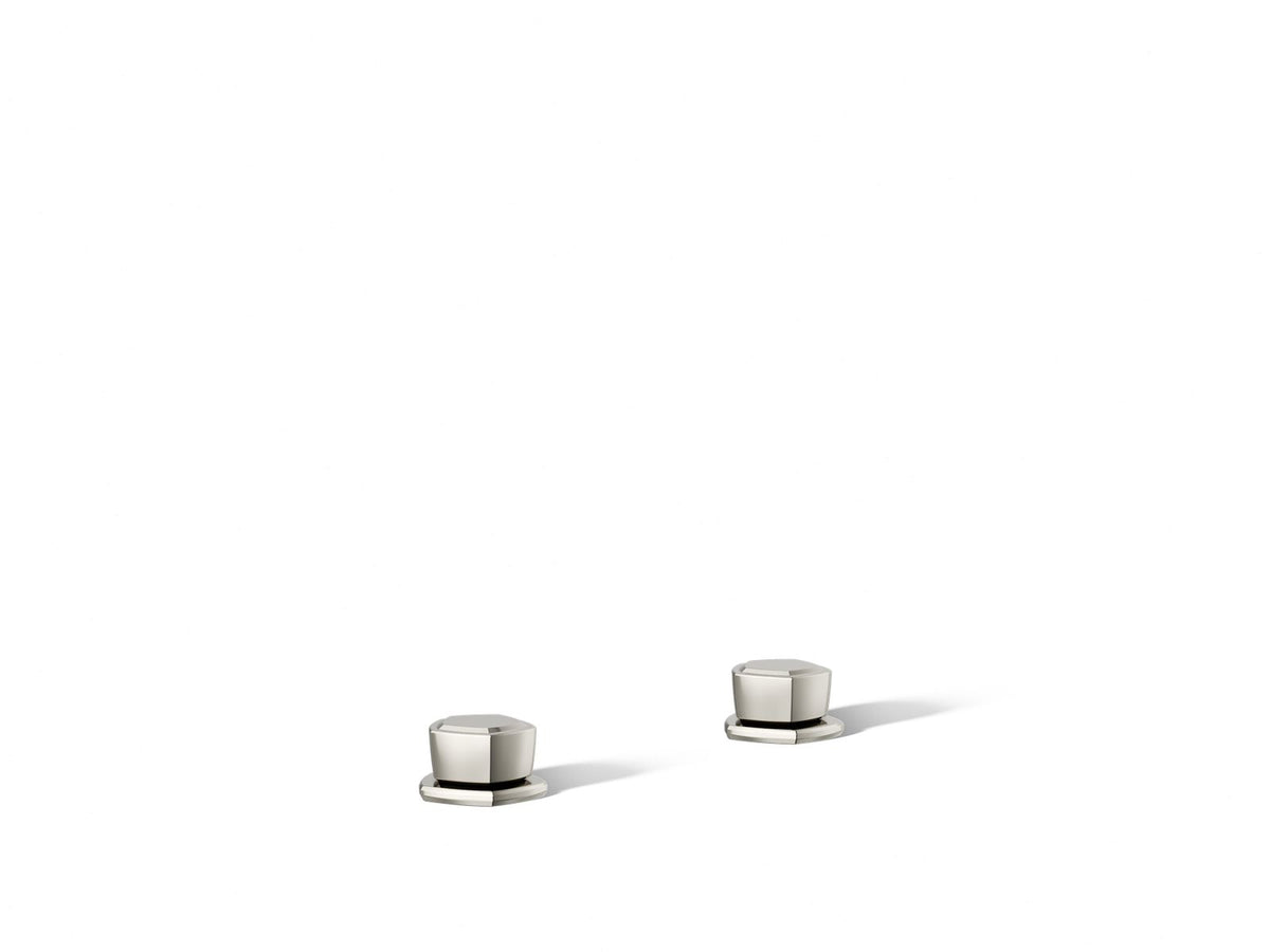 KOHLER K-27010-9-SN Occasion Knob Bathroom Sink Faucet Handles - Vibrant Polished Nickel
