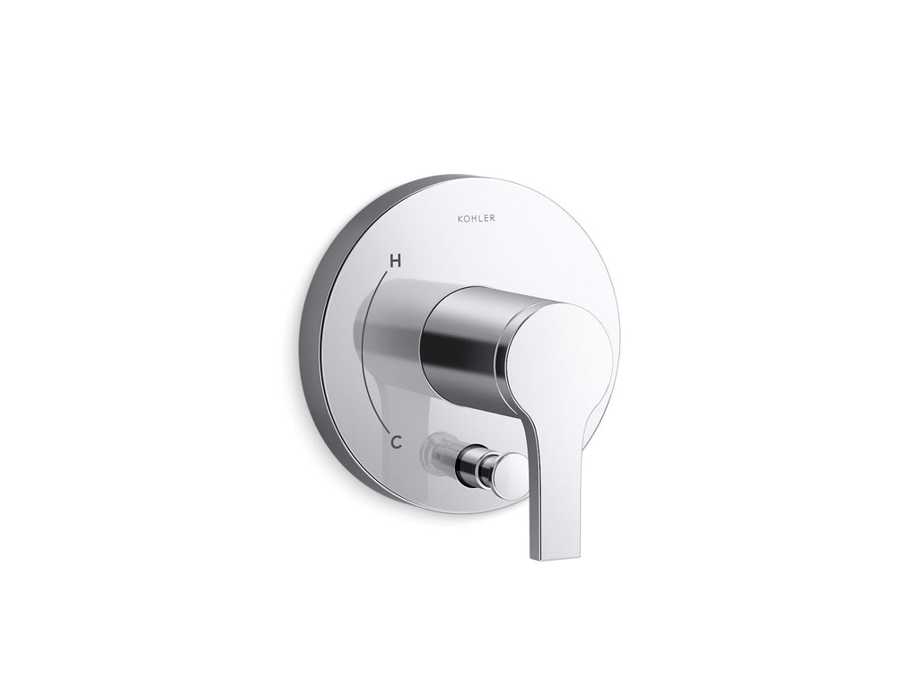 KOHLER K-T35325-4-CP Elate Rite-Temp Valve Trim With Diverter - Polished Chrome