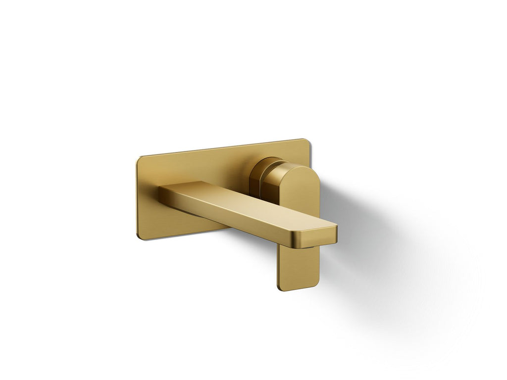 KOHLER K-22567-4-2MB Parallel Wall-Mount Single-Handle Bathroom Sink Faucet, 1.2 Gpm - Vibrant Brushed Moderne Brass