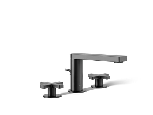 KOHLER K-73060-3-BL Composed Widespread Bathroom Sink Faucet With Cross Handles, 1.2 Gpm In Matte Black