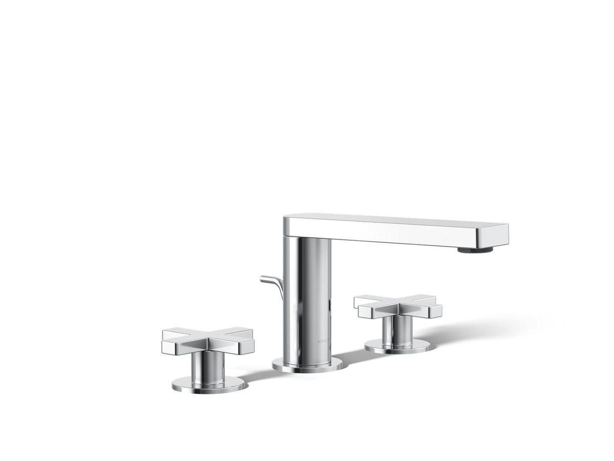 KOHLER K-73060-3-CP Composed Widespread Bathroom Sink Faucet With Cross Handles, 1.2 Gpm - Polished Chrome