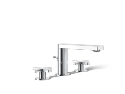 KOHLER K-73060-3-CP Composed Widespread bathroom sink faucet with Cross handles, 1.2 gpm - Polished Chrome