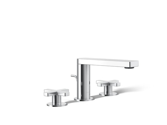 KOHLER K-73060-3-CP Composed Widespread bathroom sink faucet with Cross handles, 1.2 gpm - Polished Chrome
