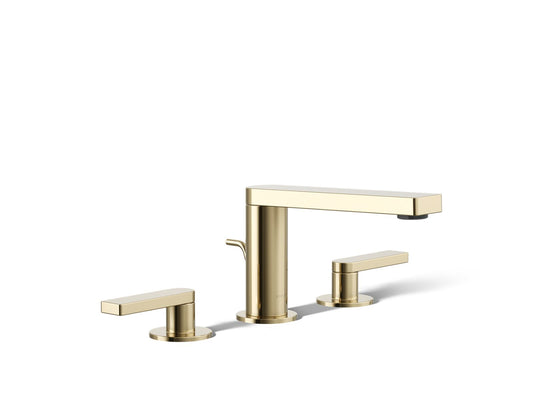 KOHLER K-73060-4-AF Composed Widespread Bathroom Sink Faucet With Lever Handles, 1.2 Gpm In Vibrant French Gold