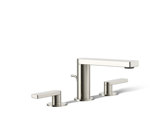 KOHLER K-73060-4-SN Composed Widespread bathroom sink faucet with Lever handles, 1.2 gpm - Vibrant Polished Nickel