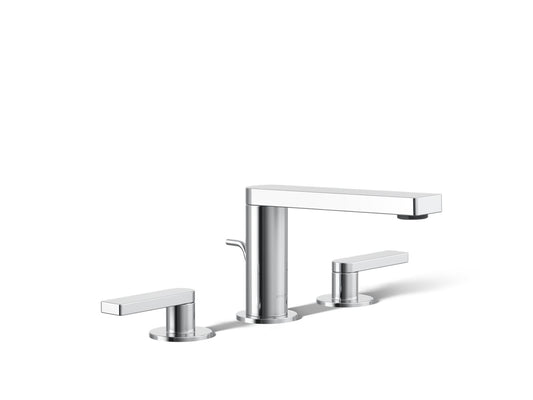 KOHLER K-73060-4-CP Composed Widespread bathroom sink faucet with Lever handles, 1.2 gpm - Polished Chrome