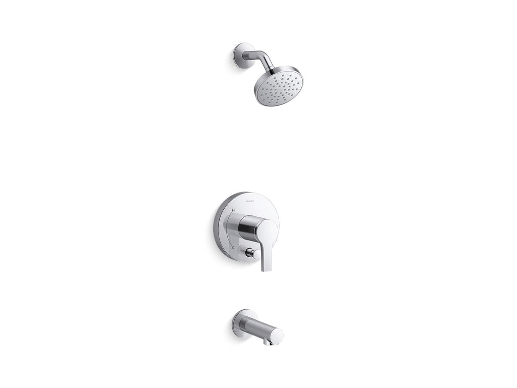 KOHLER K-T35327-4Y-CP Elate Rite-Temp Bath And Shower Trim Kit With Push-Button Diverter, 2.5 Gpm - Polished Chrome