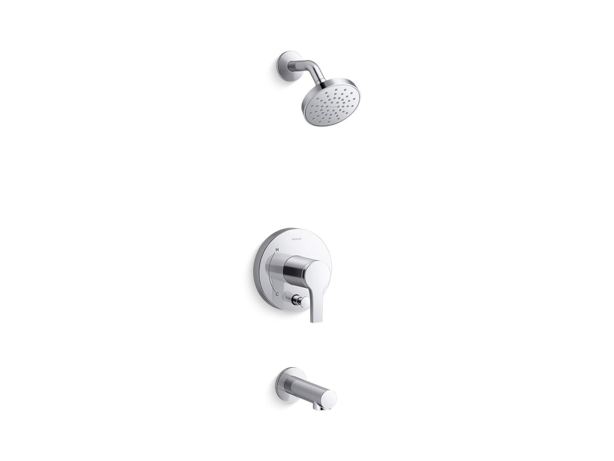 KOHLER K-T35327-4Y-CP Elate Rite-Temp Bath And Shower Trim Kit With Push-Button Diverter, 2.5 Gpm - Polished Chrome