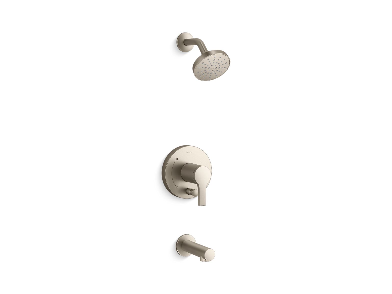 KOHLER K-T35327-4G-BN Elate Rite-Temp Bath And Shower Trim Kit With Push-Button Diverter 1.75 GPM  -  Vibrant Brushed Nickel