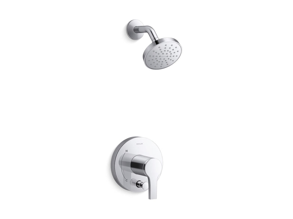 KOHLER K-T35326-4Y-CP Elate Rite-Temp Shower Trim Kit With Push-Button Diverter, 2.5 Gpm - Polished Chrome