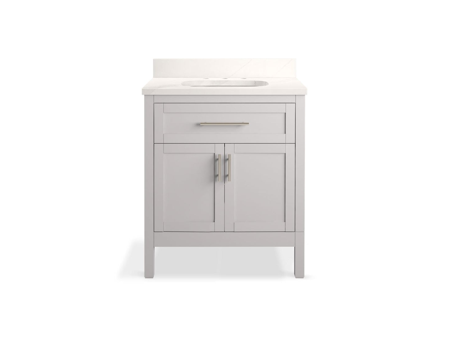 KOHLER K-39604-ASB-AGA Hadron 30" Bathroom Vanity Cabinet With Sink And Quartz Top In Atmos Grey