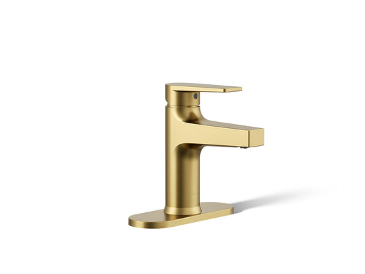 KOHLER K-74021-4-2MB Taut Single-Handle Bathroom Sink Faucet, 1.2 Gpm In Vibrant Brushed Moderne Brass