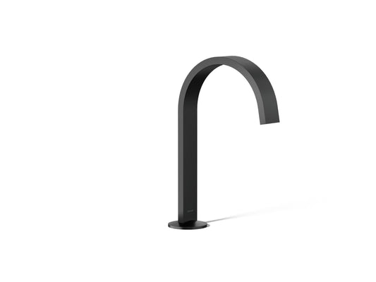 KOHLER K-77968-BL Components Bathroom Sink Faucet Spout With Ribbon Design, 1.2 Gpm In Matte Black