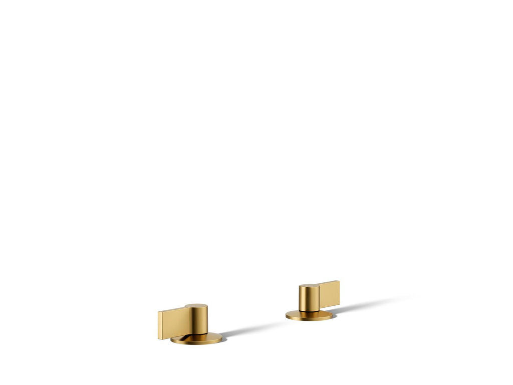 KOHLER K-77974-4-2MB Components Lever Bathroom Sink Faucet Handles - Vibrant Brushed Moderne Brass