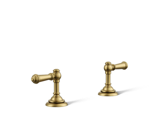 KOHLER K-98068-4-2MB Artifacts Lever Bathroom Sink Faucet Handles In Vibrant Brushed Moderne Brass