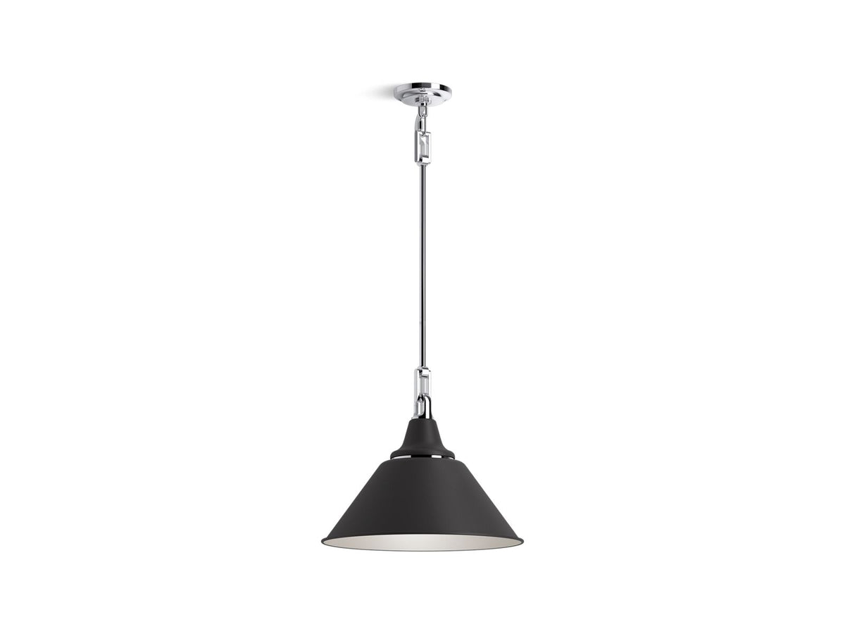 KOHLER K-42202-PE01-CBL Varla 16" Pendant - Polished Chrome/Matte Black