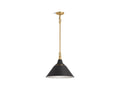 KOHLER K-42202-PE01-BML Varla 16" Pendant - Black With Brass Trim