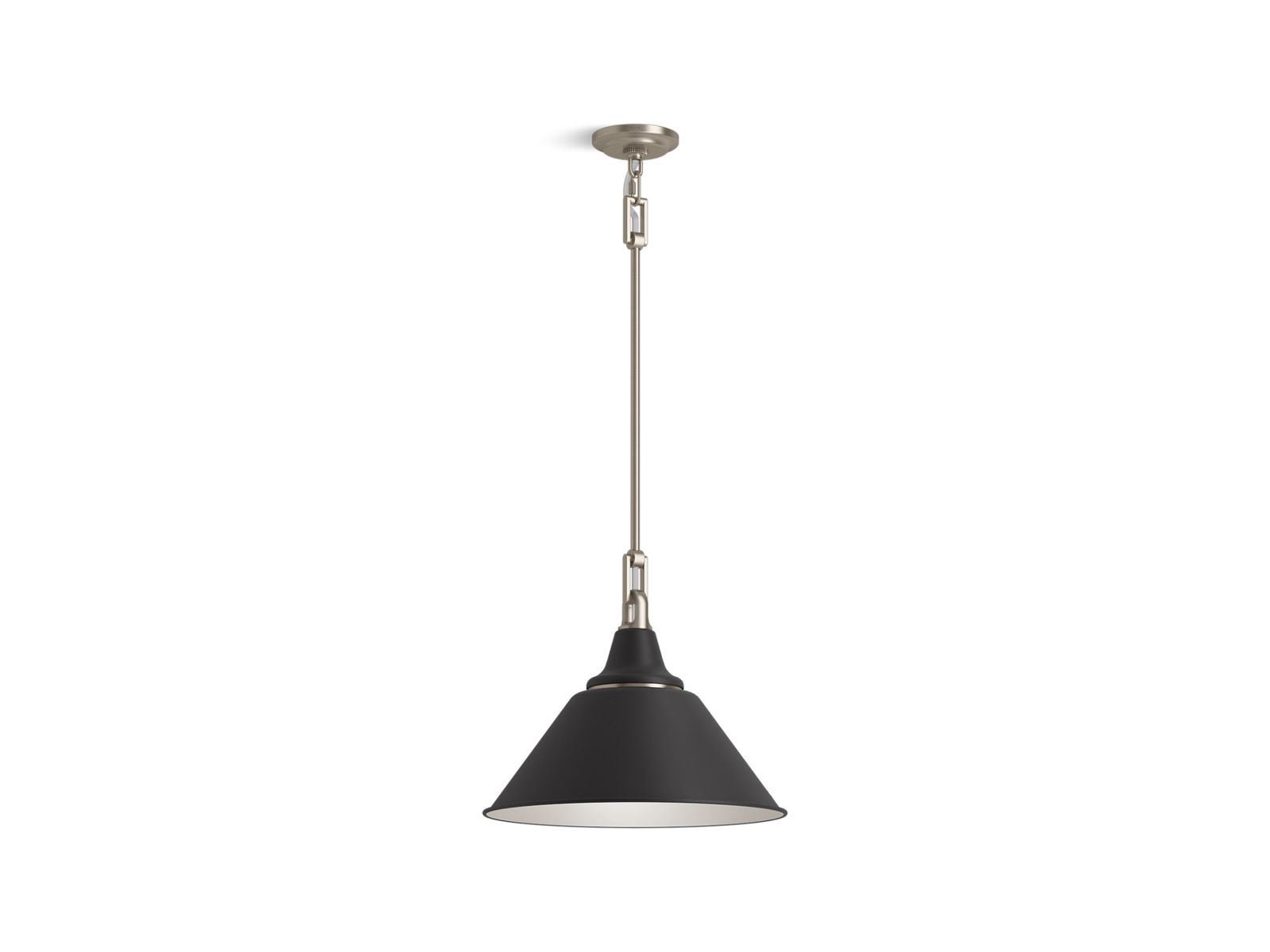 KOHLER K-42202-PE01-MSL Varla 16" Pendant - Matte Black With Brushed Nickel