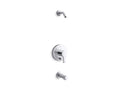 KOHLER K-TLS35327-4-CP Elate Rite-Temp Bath And Shower Trim Kit With Push-Button Diverter, Without Showerhead - Polished Chrome