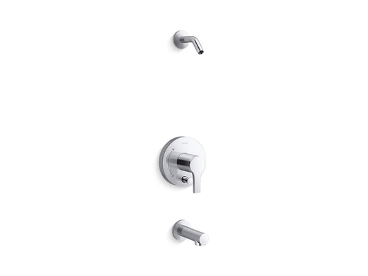 KOHLER K-TLS35327-4-CP Elate Rite-Temp bath and shower trim kit with push-button diverter, without showerhead - Polished Chrome