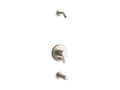 KOHLER K-TLS35327-4-BN Elate Rite-Temp Bath And Shower Trim Kit With Push-Button Diverter, Without Showerhead - Vibrant Brushed Nickel