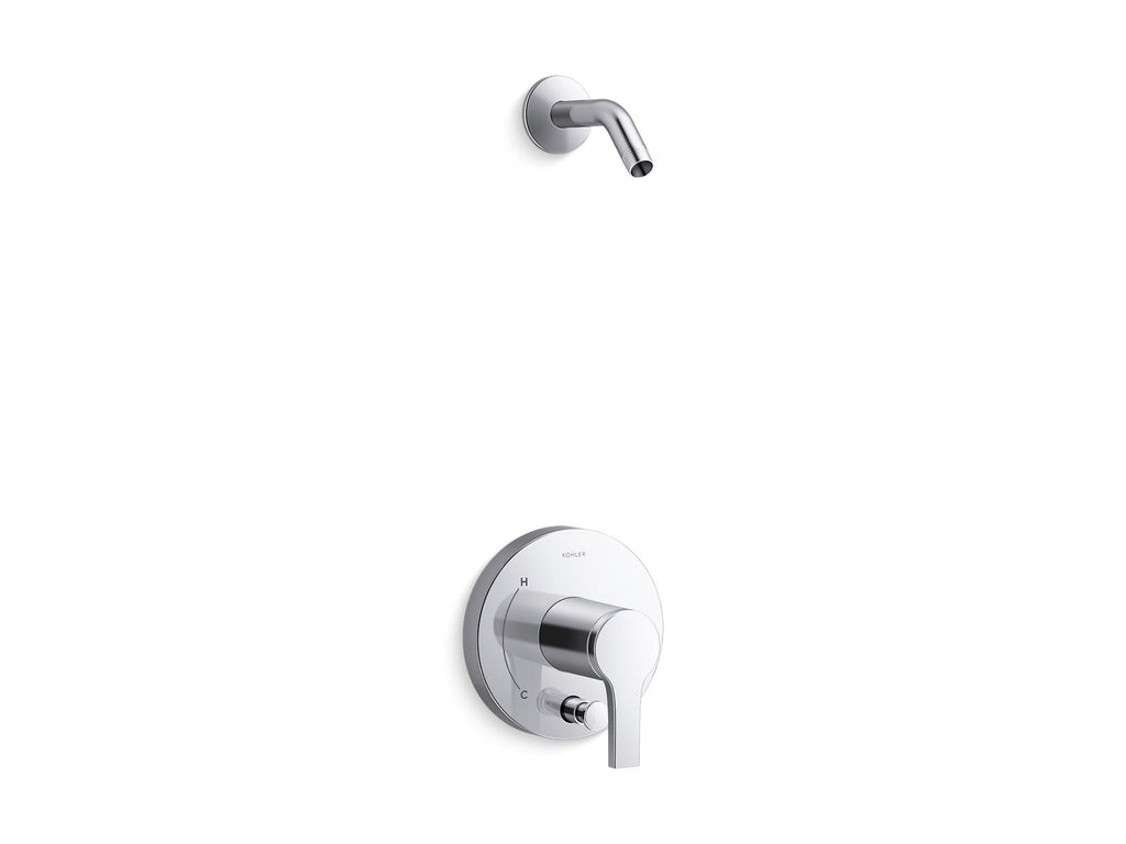 KOHLER K-TLS35326-4-CP Elate Rite-Temp Shower Trim Kit With Push-Button Diverter, Without Showerhead - Polished Chrome