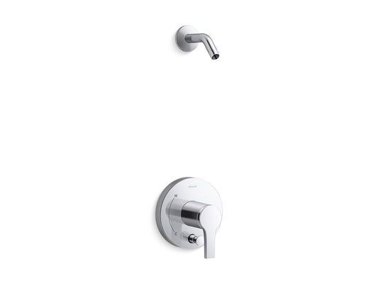 KOHLER K-TLS35326-4-CP Elate Rite-Temp shower trim kit with push-button diverter, without showerhead - Polished Chrome