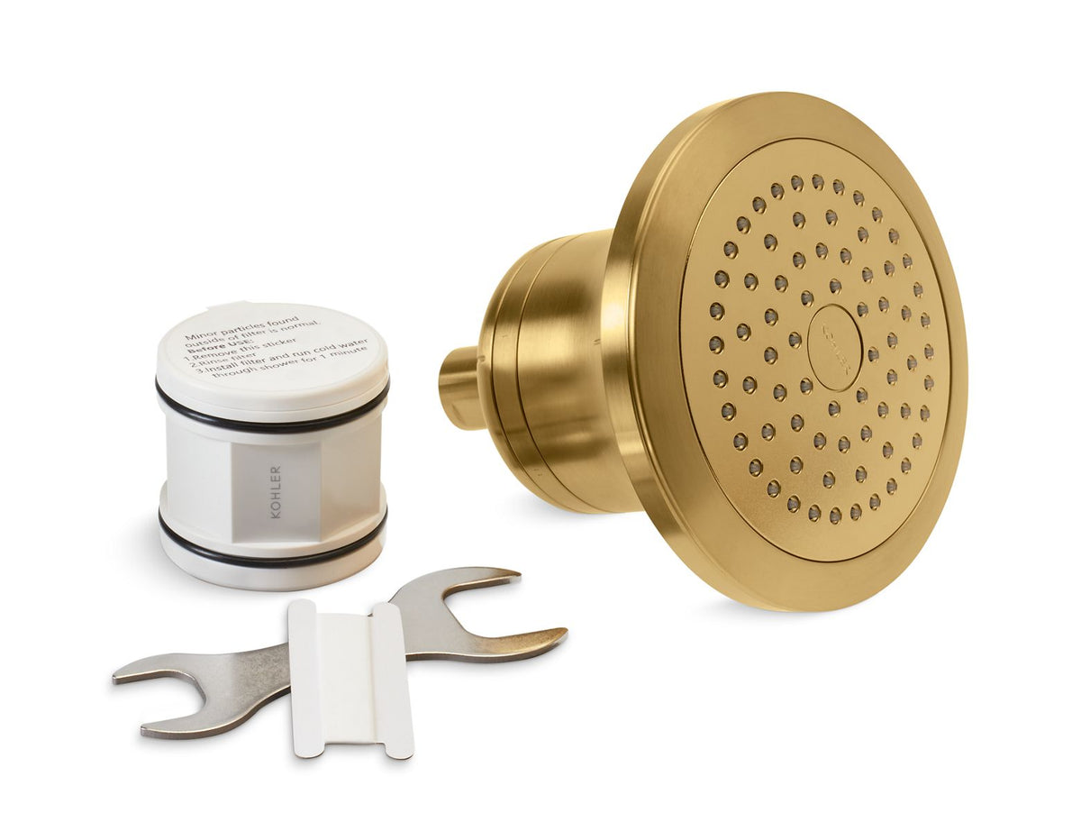 KOHLER K-33631-Y-2MB Cinq Round Single-Function Filtered Showerhead, 2.5 Gpm - Vibrant Brushed Moderne Brass