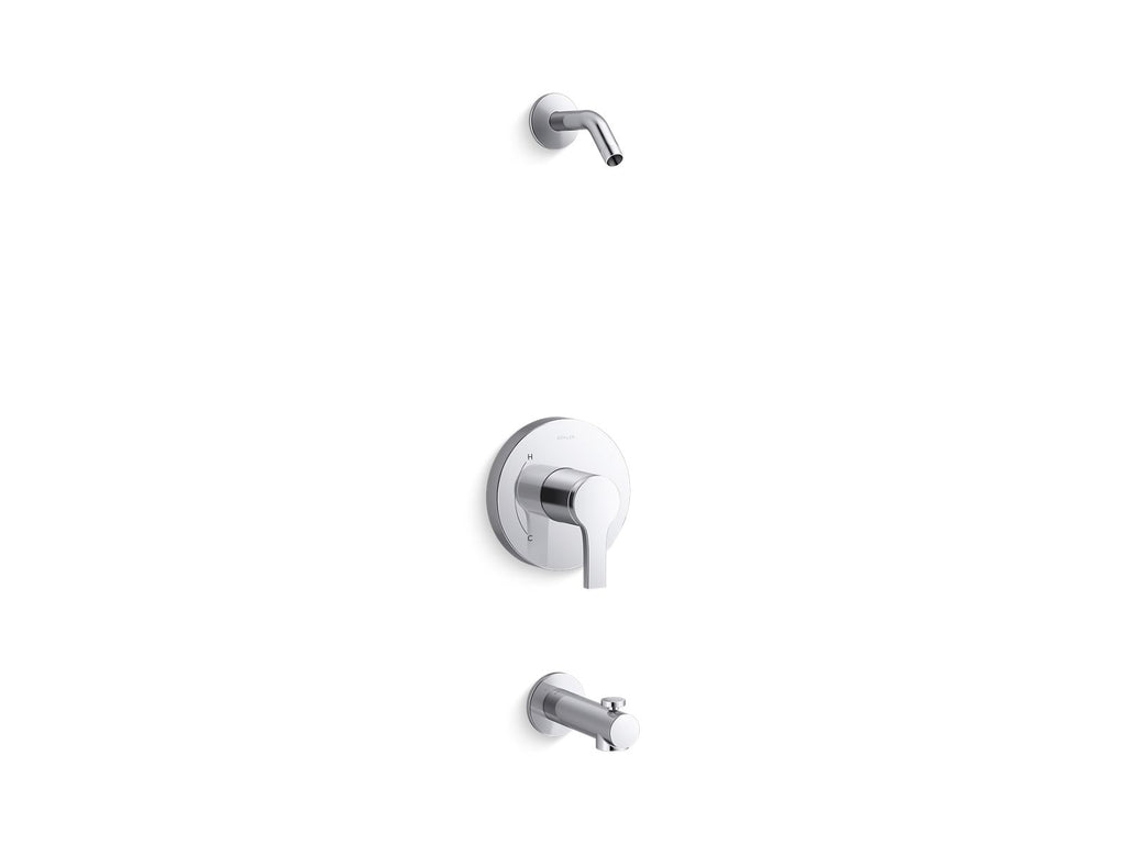 KOHLER K-TLS35322-4-CP Elate Rite-Temp Bath And Shower Trim Kit, Without Showerhead - Polished Chrome