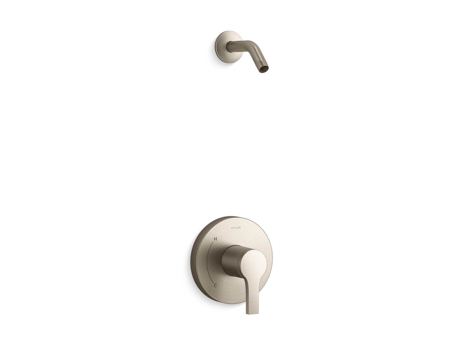 KOHLER K-TLS35321-4-BN Elate Rite-Temp Shower Trim Kit, Without Showerhead - Vibrant Brushed Nickel