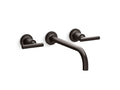KOHLER K-T14414-4-BGP Wall-mount bathroom sink faucet trim with Lever handles, 1.2 gpm  -  Brushed Graphite