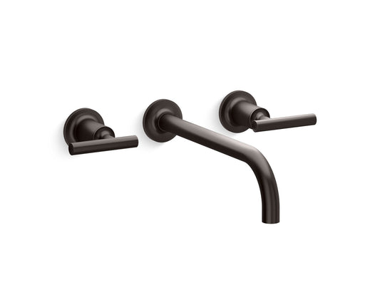 KOHLER K-T14414-4-BGP Wall-mount bathroom sink faucet trim with Lever handles, 1.2 gpm  -  Brushed Graphite