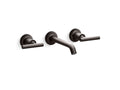 KOHLER K-T14413-4-BGP Wall-mount bathroom sink faucet trim with Lever handles, 1.2 gpm  -  Brushed Graphite