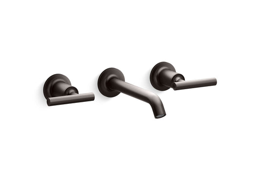 KOHLER K-T14413-4-BGP Wall-mount bathroom sink faucet trim with Lever handles, 1.2 gpm  -  Brushed Graphite