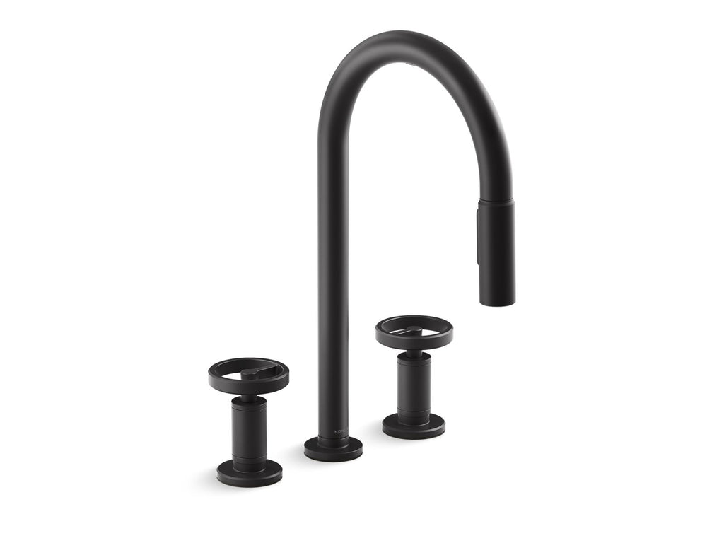 KOHLER K-28677-9RT2-BL Billet Touchless Pull-Down Kitchen Sink Faucet With Two-Function Sprayhead - Matte Black