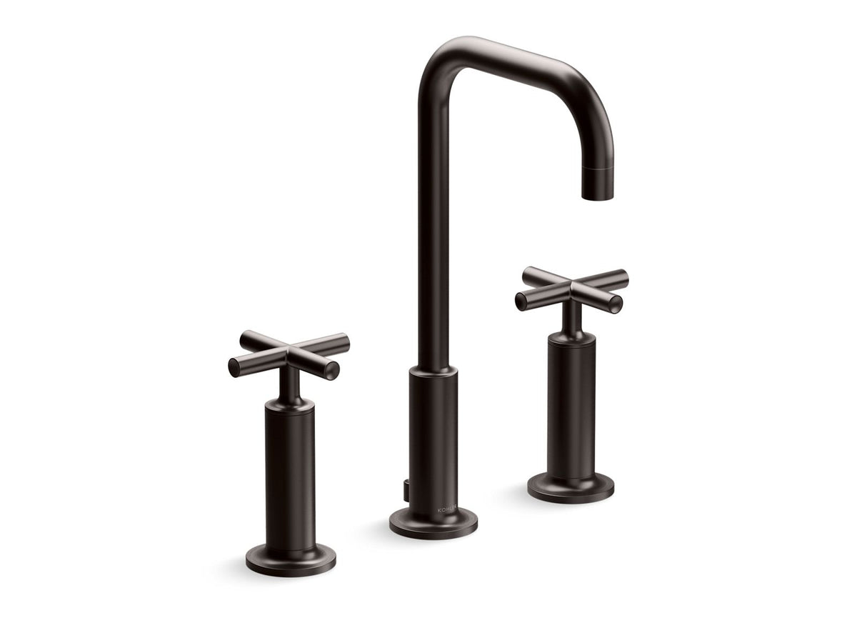 KOHLER K-14408-3-BGP Widespread bathroom sink faucet with Cross handles, 1.2 gpm  -  Brushed Graphite
