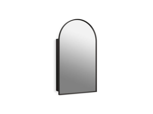 KOHLER K-36540-BLL Verdera 20" x 34" arched framed medicine cabinet, left-hinged - Matte Black