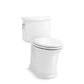 KOHLER K-22695-0 Harken One-Piece Compact Elongated Toilet With Skirted Trapway, 1.28 Gpf In White