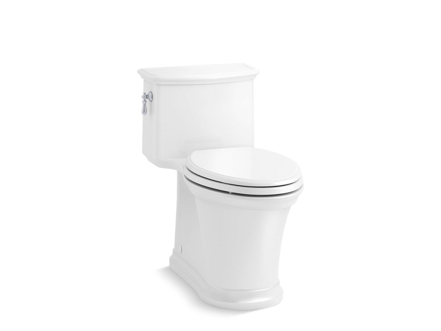 KOHLER K-22695-0 Harken One-Piece Compact Elongated Toilet With Skirted Trapway, 1.28 Gpf In White