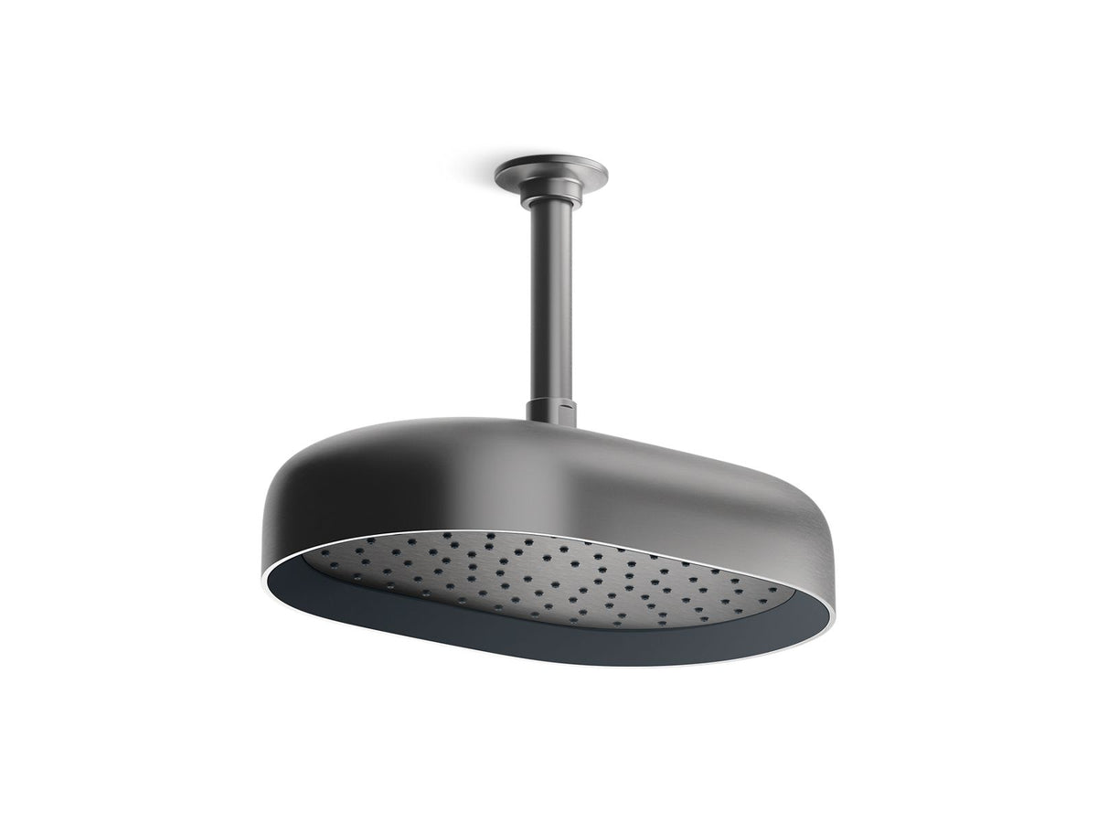 KOHLER K-26293-BGP Oblong 12" single-function rainhead, 2.5 gpm  -  Vibrant Brushed Graphite