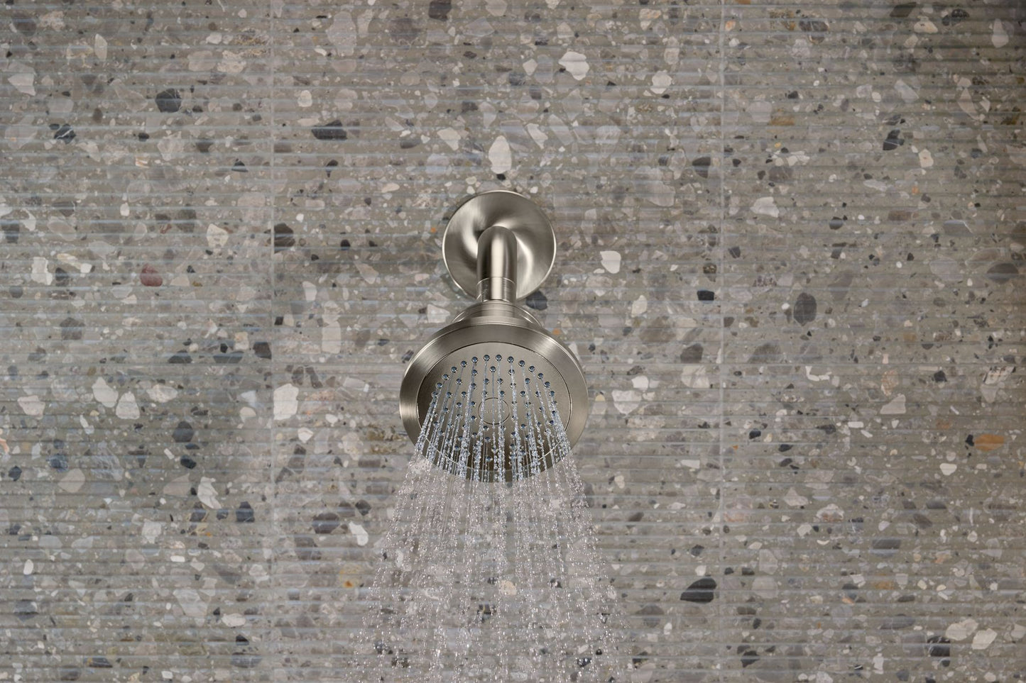 KOHLER K-33631-G-2MB Cinq Round single-function filtered showerhead, 1.75 gpm - Vibrant Brushed Moderne Brass