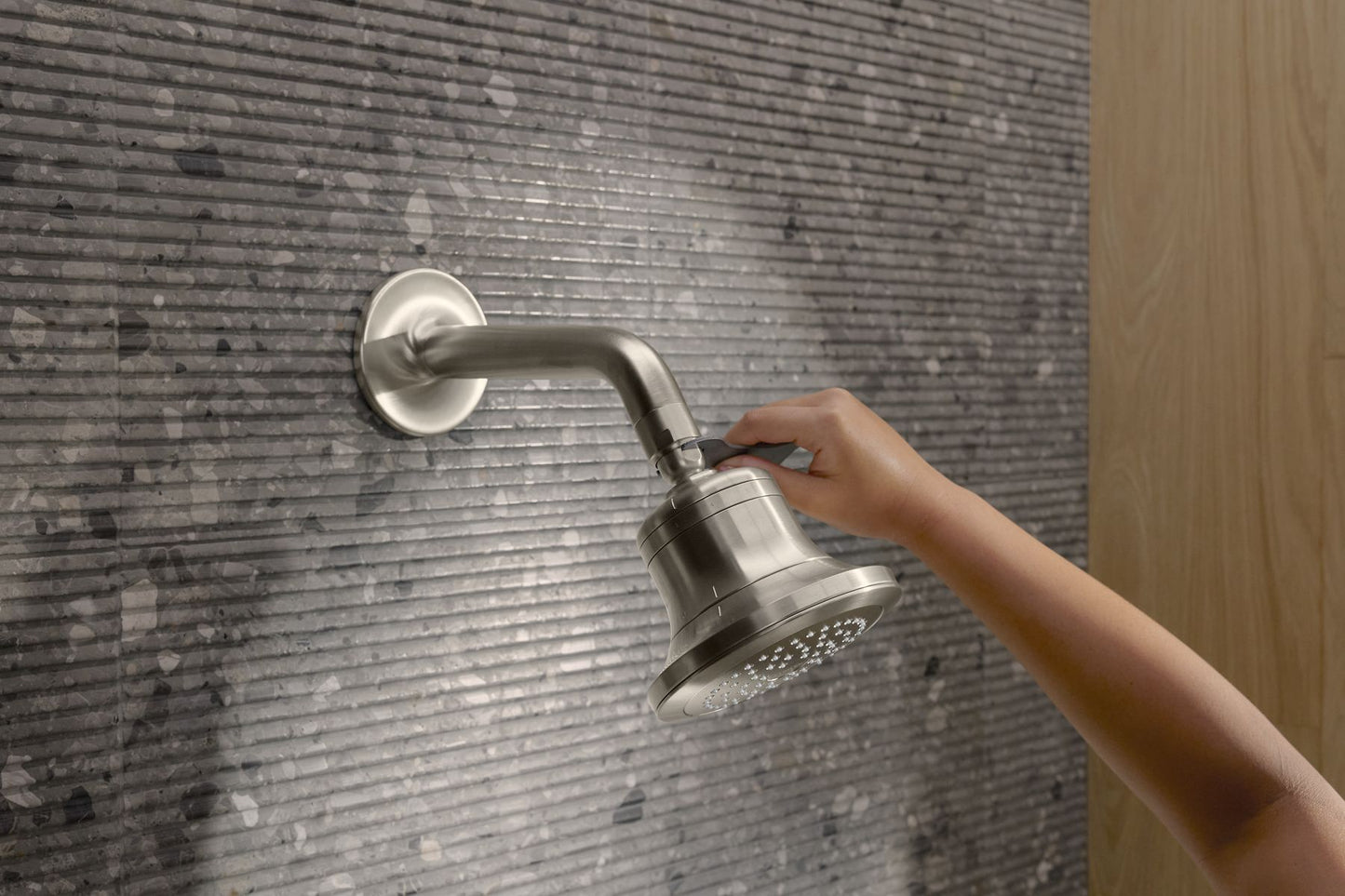 KOHLER K-33631-G-2MB Cinq Round single-function filtered showerhead, 1.75 gpm - Vibrant Brushed Moderne Brass