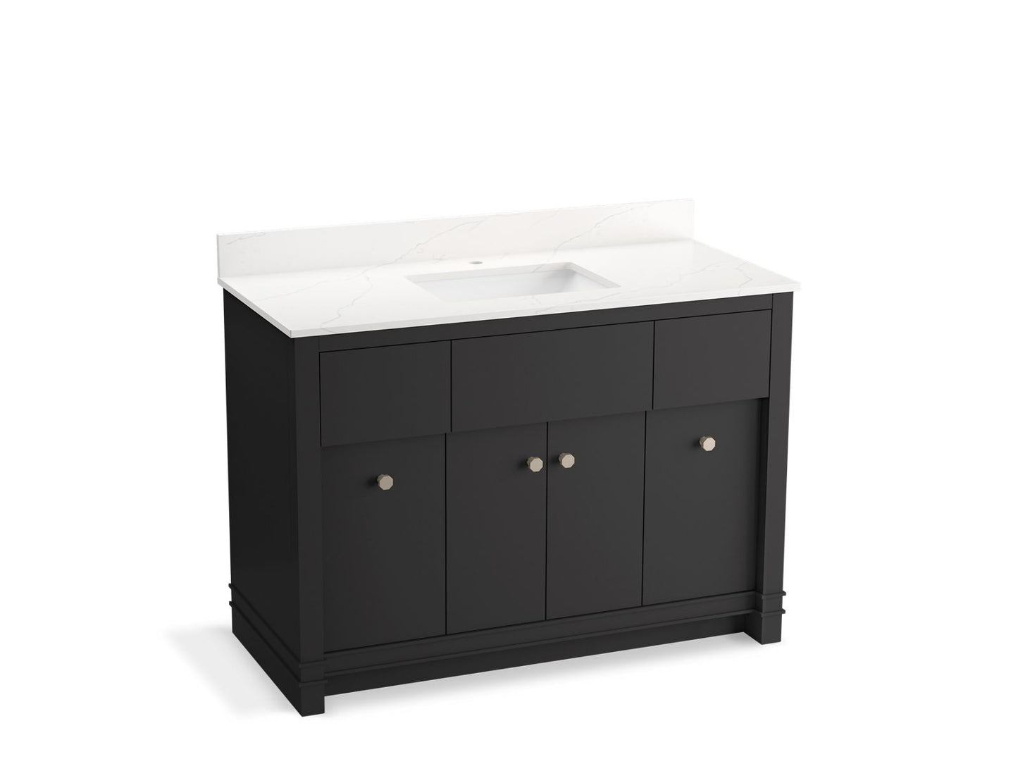 KOHLER K-33268-DWG 48" bathroom vanity cabinet with sink and quartz top  -  Ferrous Grey