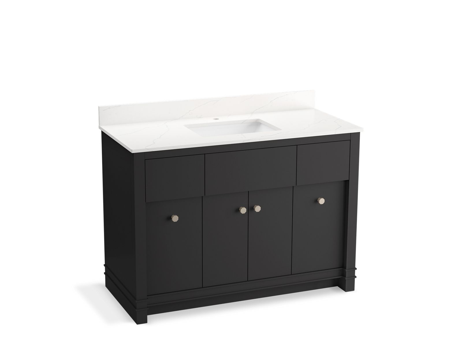 KOHLER K-33268-DWG 48" bathroom vanity cabinet with sink and quartz top  -  Ferrous Grey
