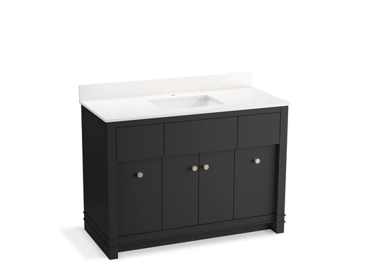 KOHLER K-33268-DWG 48" bathroom vanity cabinet with sink and quartz top  -  Ferrous Grey