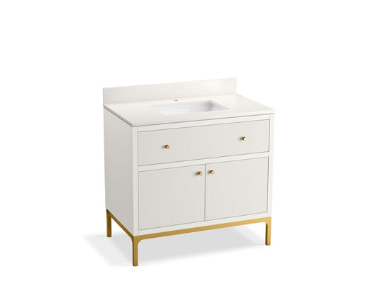 KOHLER K-32760-0 36" bathroom vanity cabinet with sink and quartz top  -  White