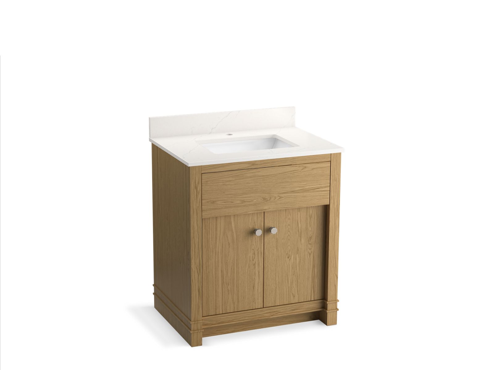KOHLER K-33265-WEK 30" bathroom vanity cabinet with sink and quartz top  -  Light Oak