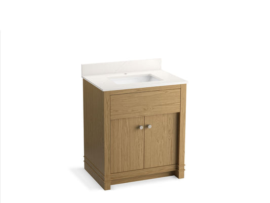 KOHLER K-33265-WEK 30" bathroom vanity cabinet with sink and quartz top  -  Light Oak