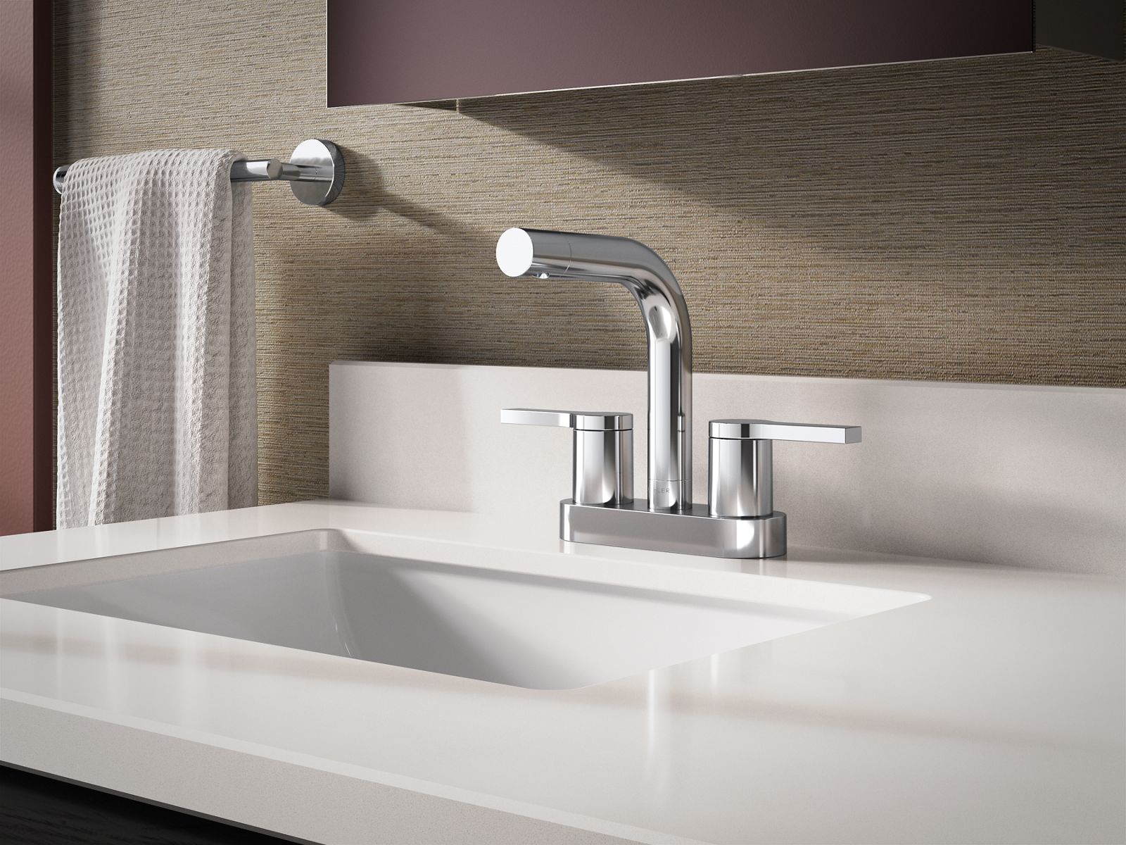 KOHLER K-33591-4-BL Elate Centerset Bathroom Sink Faucet, 1.2 Gpm - Matte Black