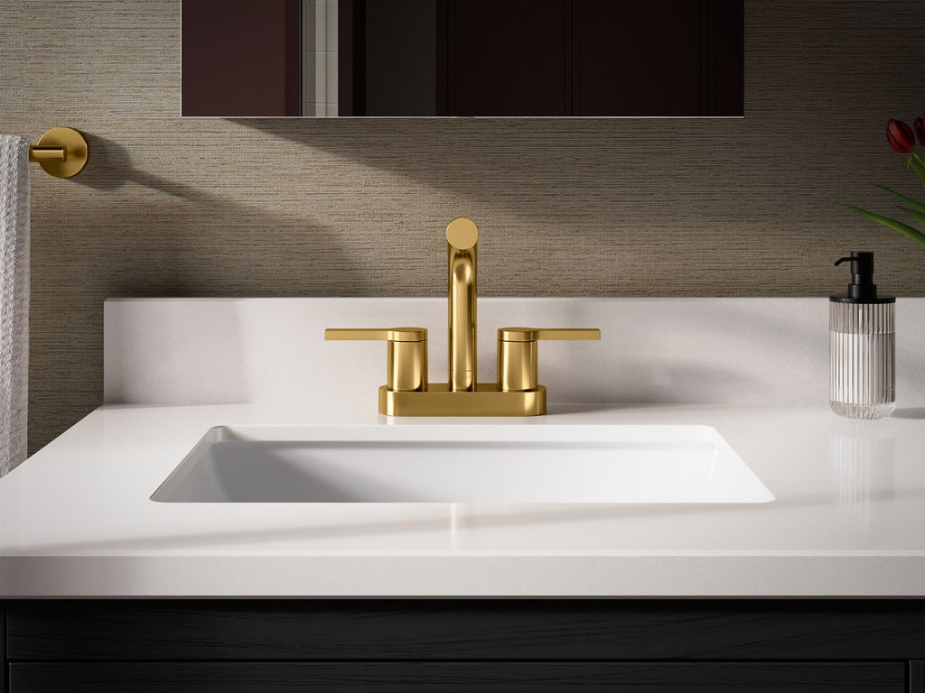 KOHLER K-33591-4-BL Elate Centerset Bathroom Sink Faucet, 1.2 Gpm - Matte Black